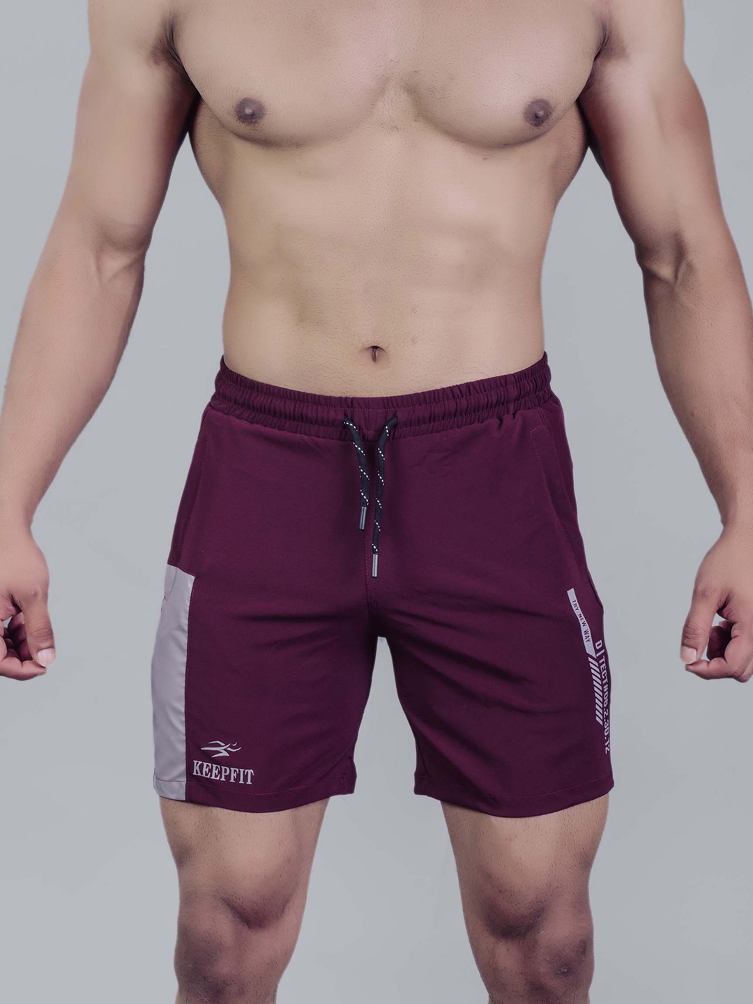 

Keepfit Men Mid-Rise Breathable Swim Shorts, Maroon