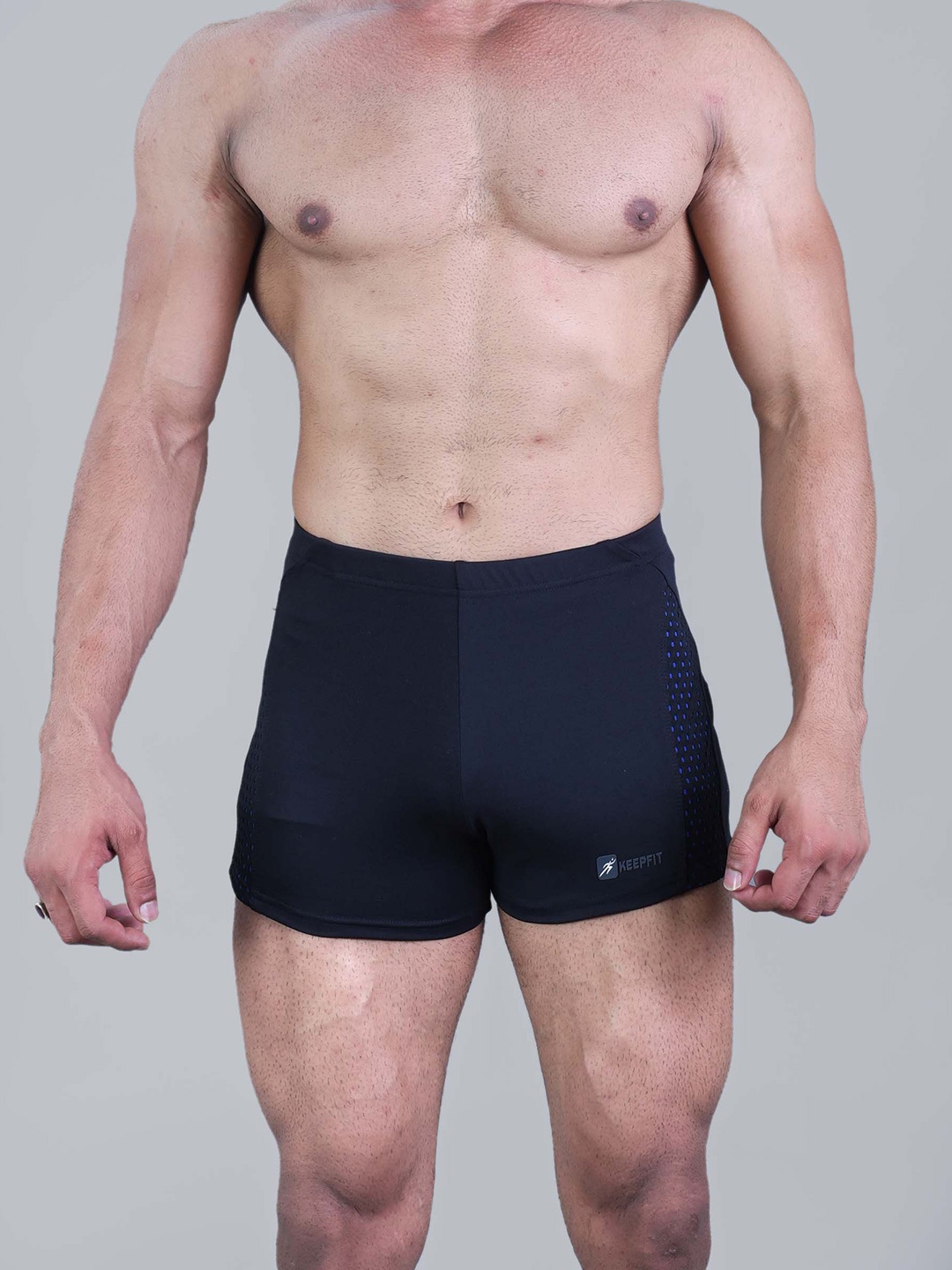 

Keepfit Men Mid-Rise Breathable Swim Trunks, Navy blue