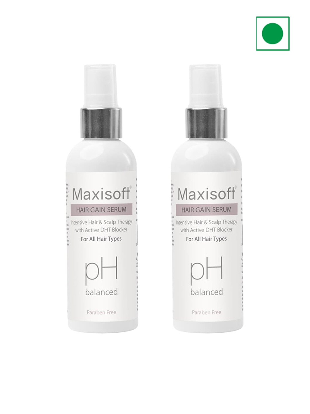 

Maxisoft Set of 2 Hair Gain Serum with Active DHT Blocker - 100 ml Each, White