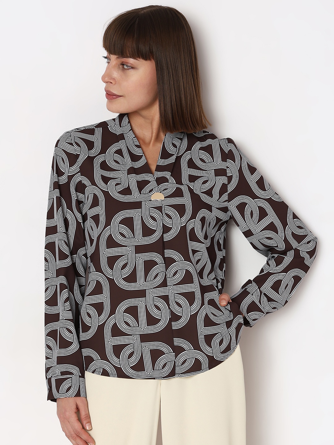 

Vero Moda Brown Print Top