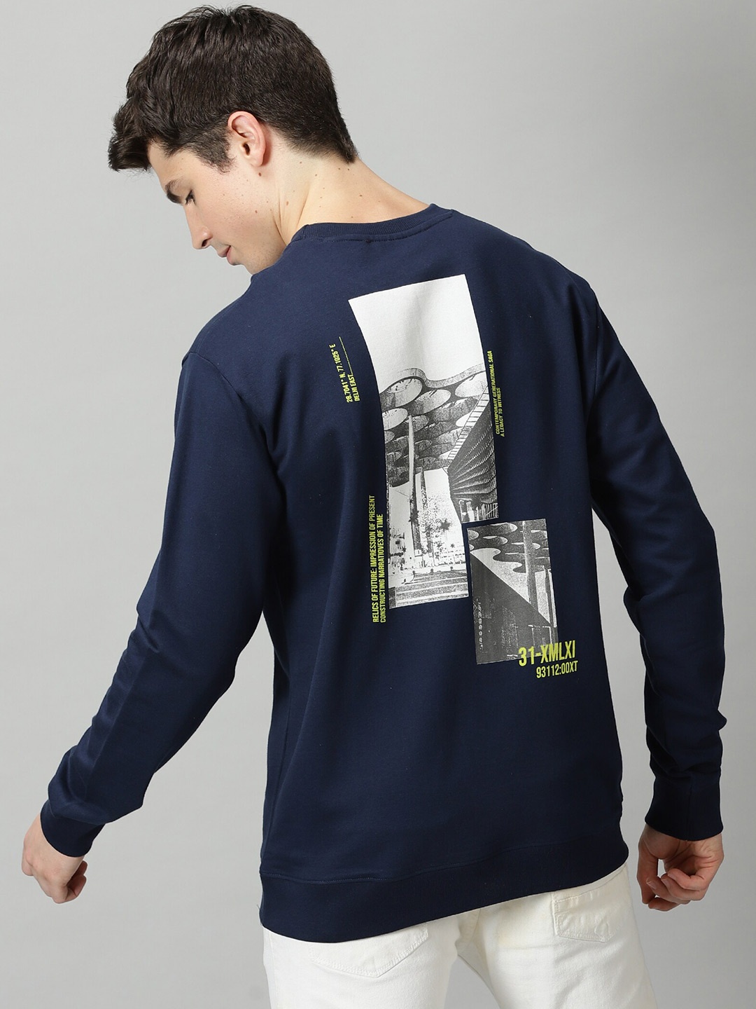 

THE HOLLANDER Graphic Printed Cotton Sweatshirt, Navy blue