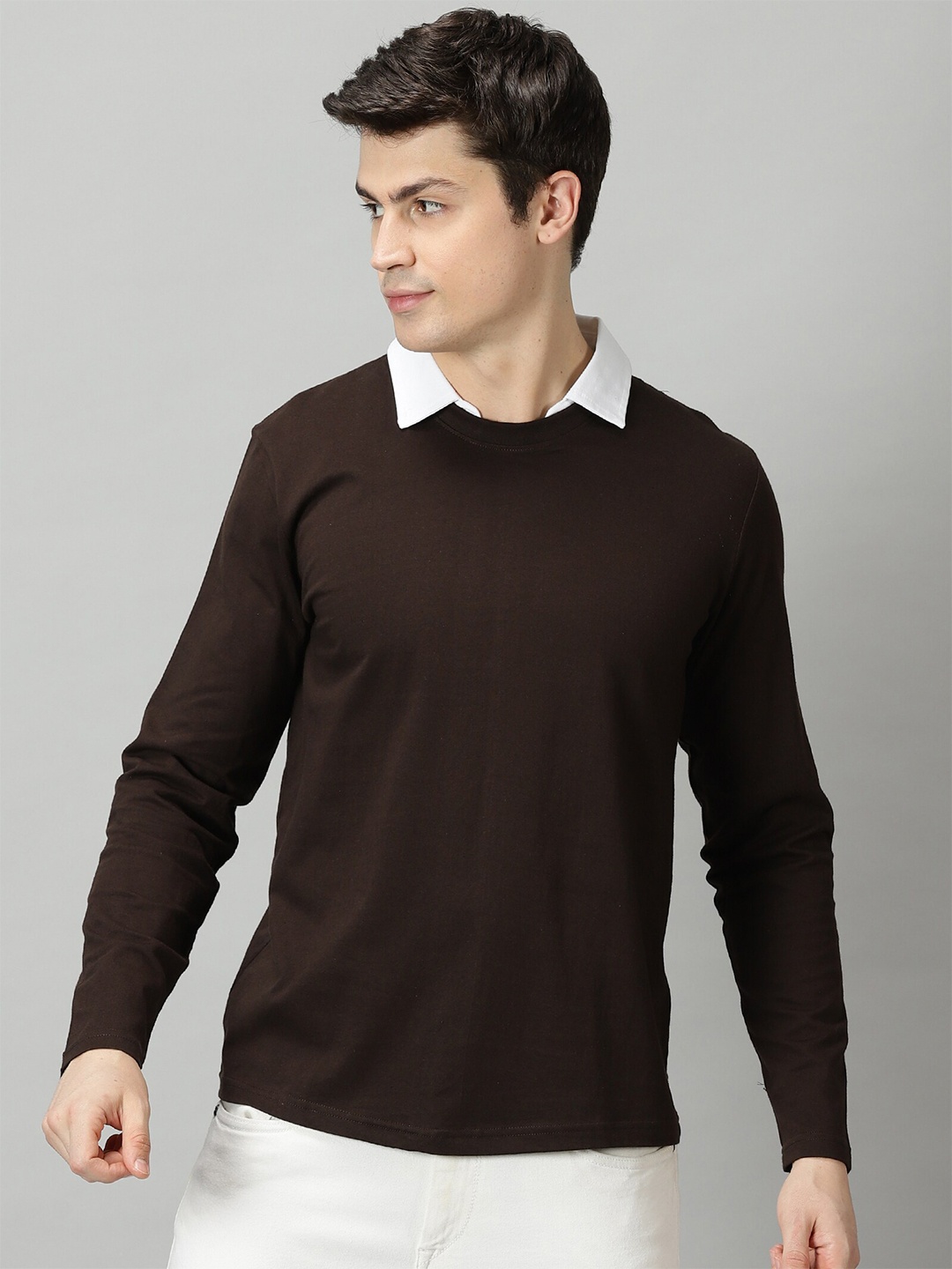 

THE HOLLANDER Polo Collar Cotton T-Shirt, Brown