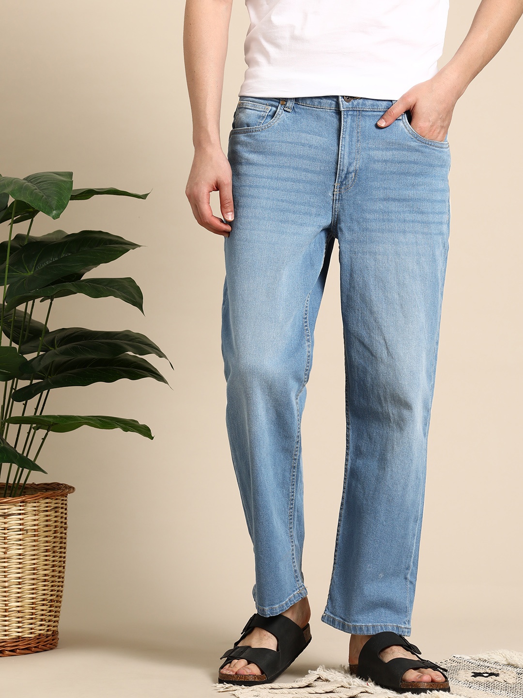 

Mast & Harbour Men Straight Fit Jeans, Blue