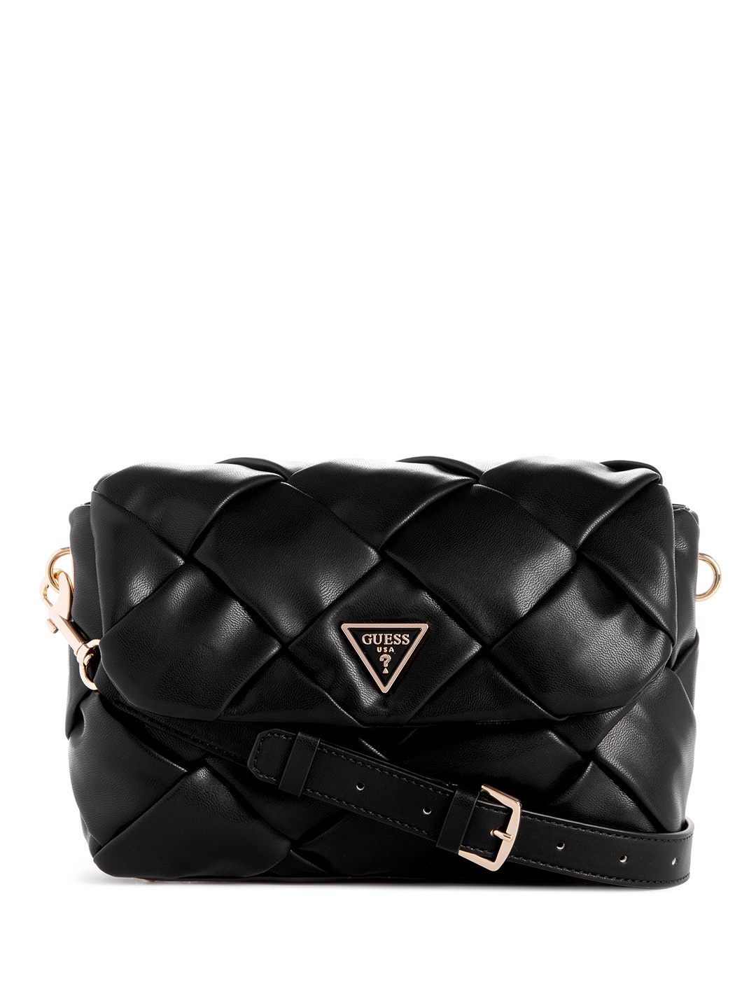 

GUESS Textured Structured Shoulder Bag, Black