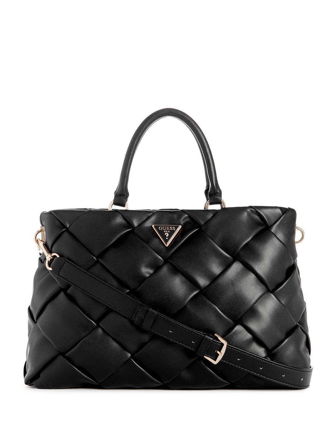 

GUESS Textured Structured Handheld Bag, Black