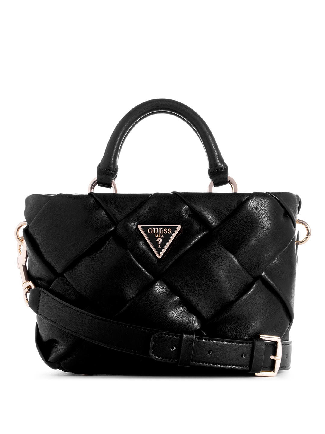 

GUESS Textured Structured Handheld Bag, Black