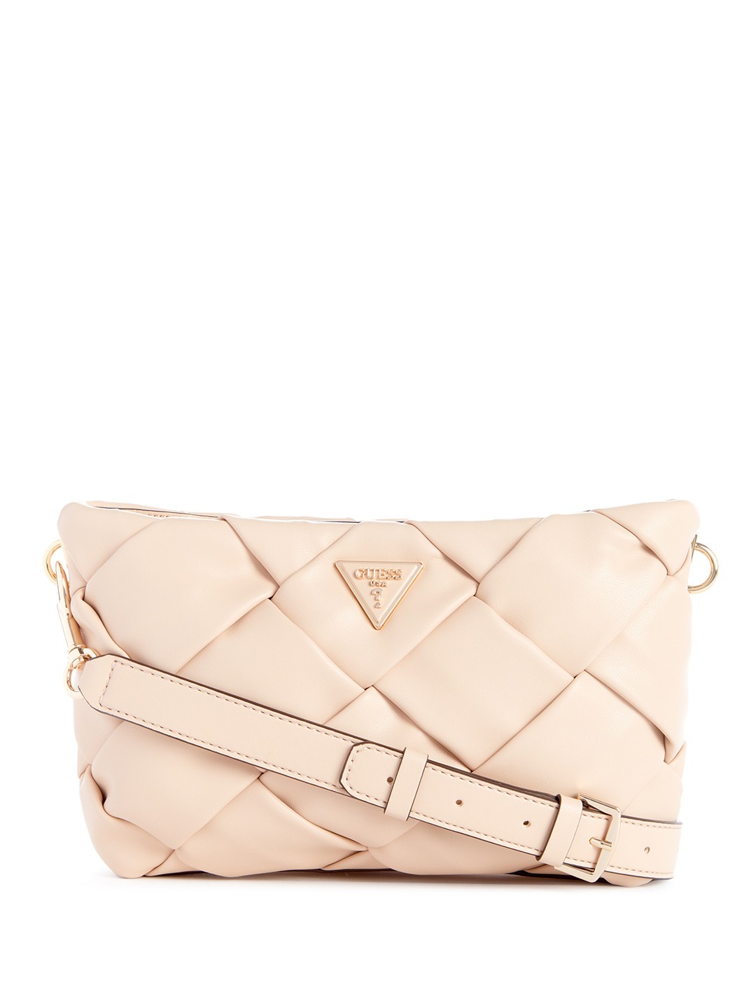 

GUESS Textured Structured Sling Bag, Beige