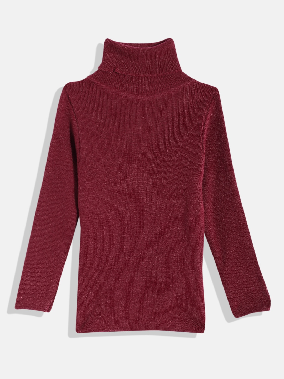 

RVK Kids Solid Turtle Neck Pullover, Maroon