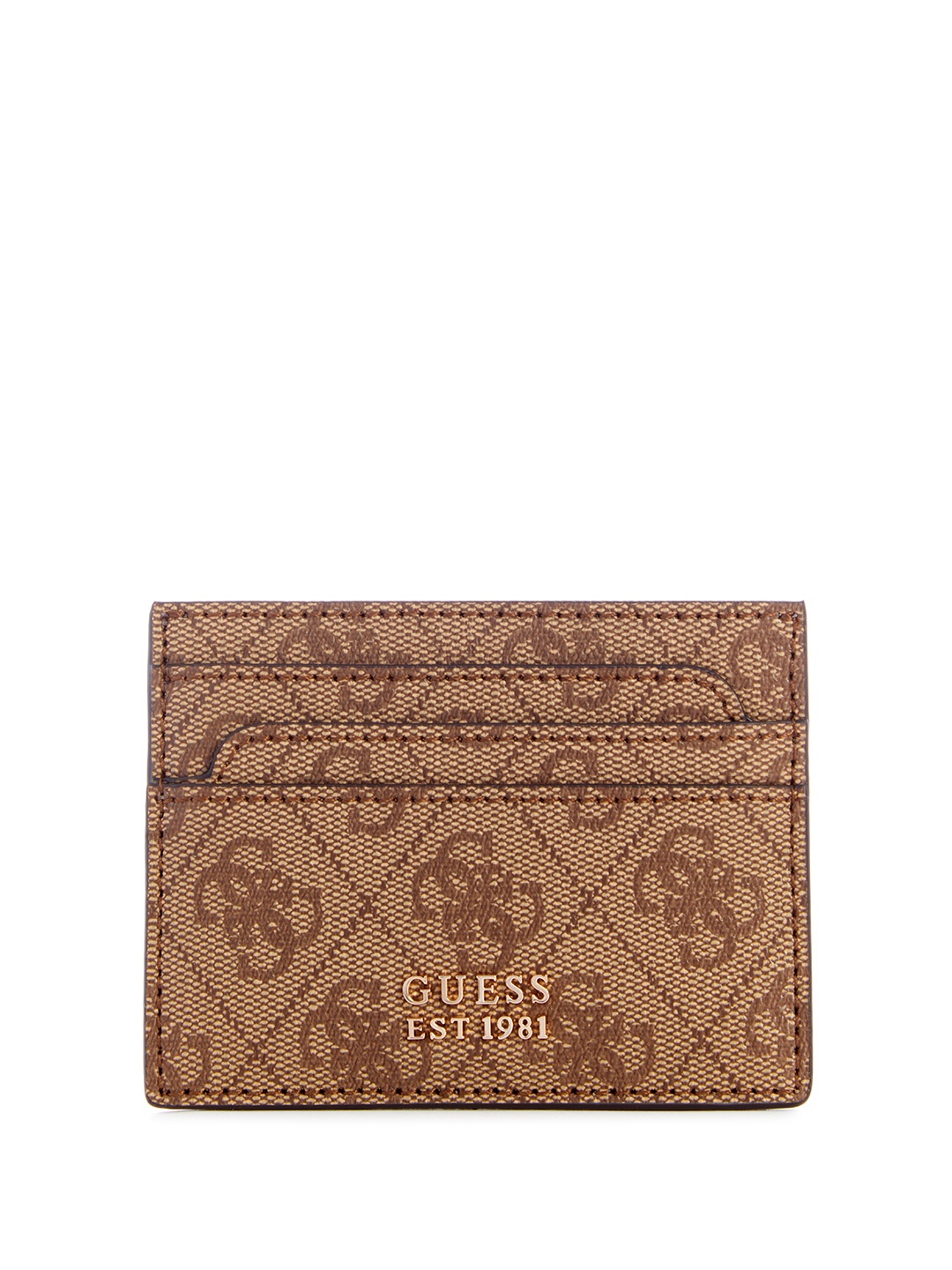 

GUESS Women Brand Logo Printed Card Holder, Brown