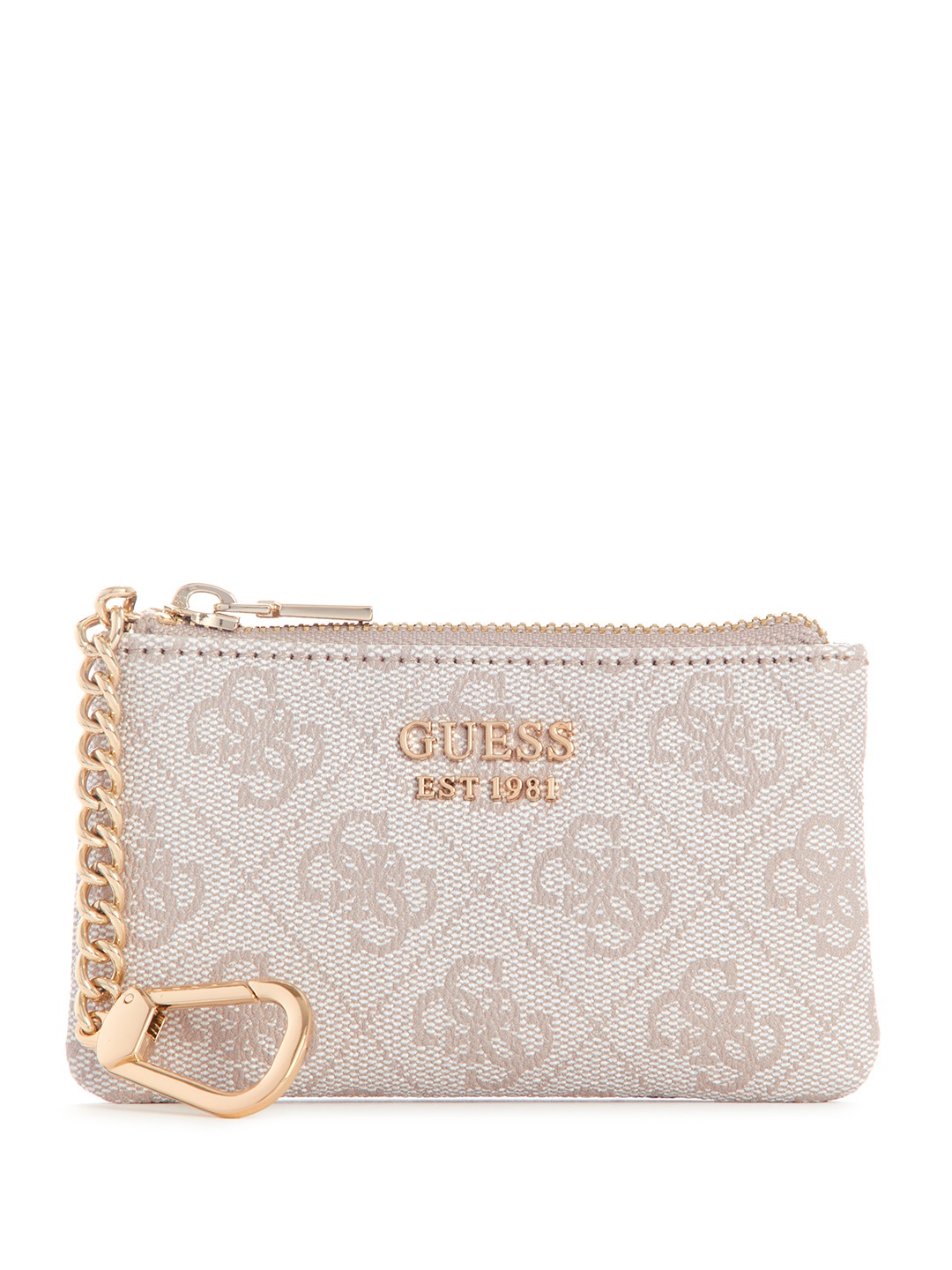 

GUESS Women Brand Logo Printed Coin Purse, Off white