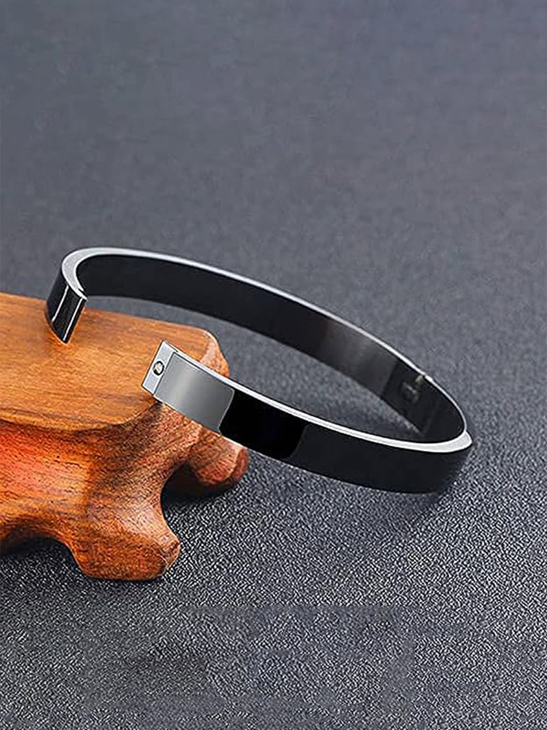 

KARISHMA KREATIONS Unisex Stainless Steel Cuff Bracelet, Black