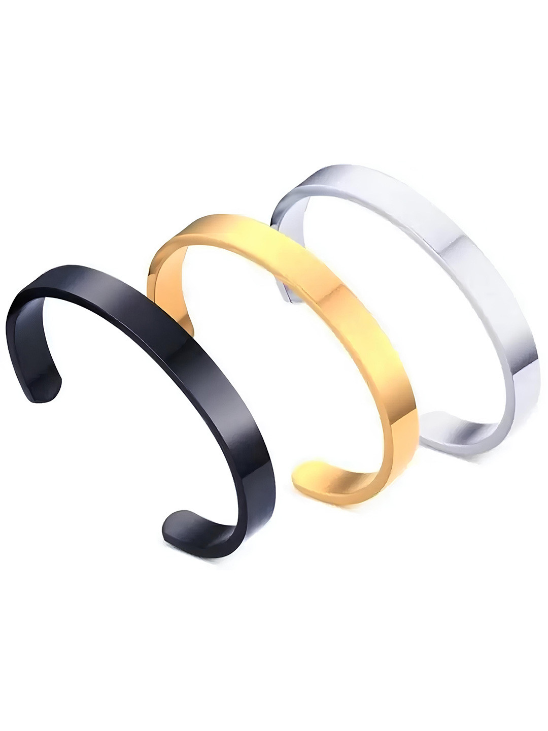 

KARISHMA KREATIONS Unisex Set Of 3 Stainless Steel Kada Bracelet, Gold