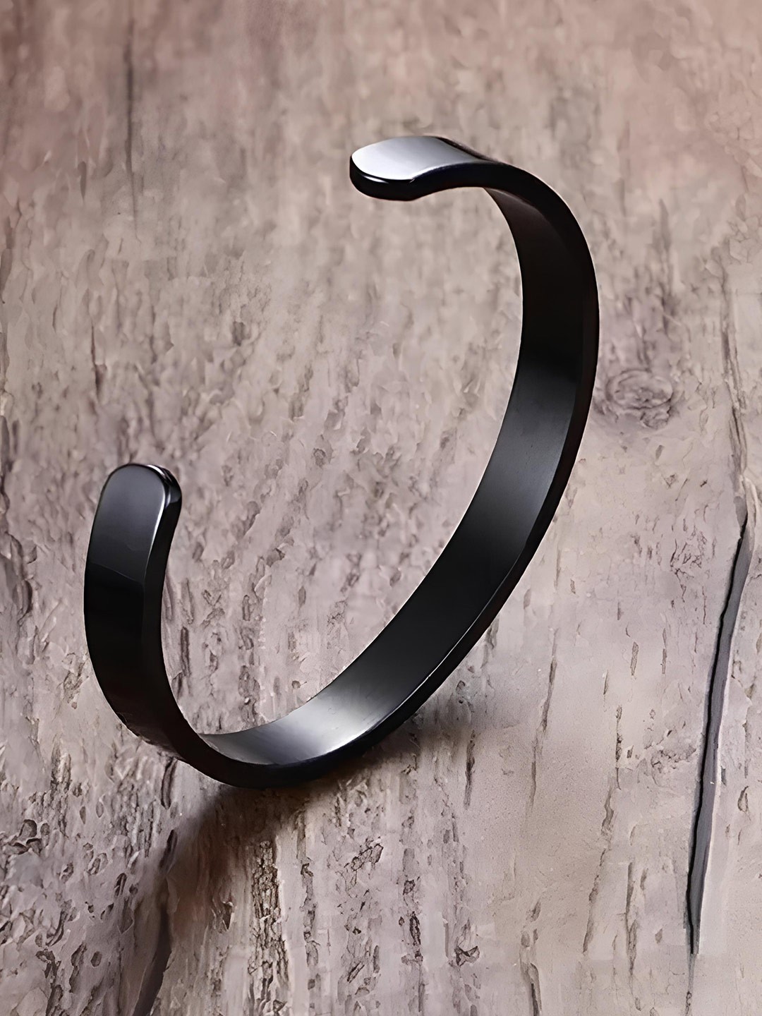 

KARISHMA KREATIONS Unisex Stainless Steel Cuff Bracelet, Black