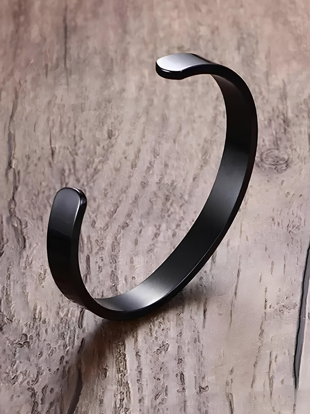 

KARISHMA KREATIONS Unisex Stainless Steel Cuff Bracelet, Black