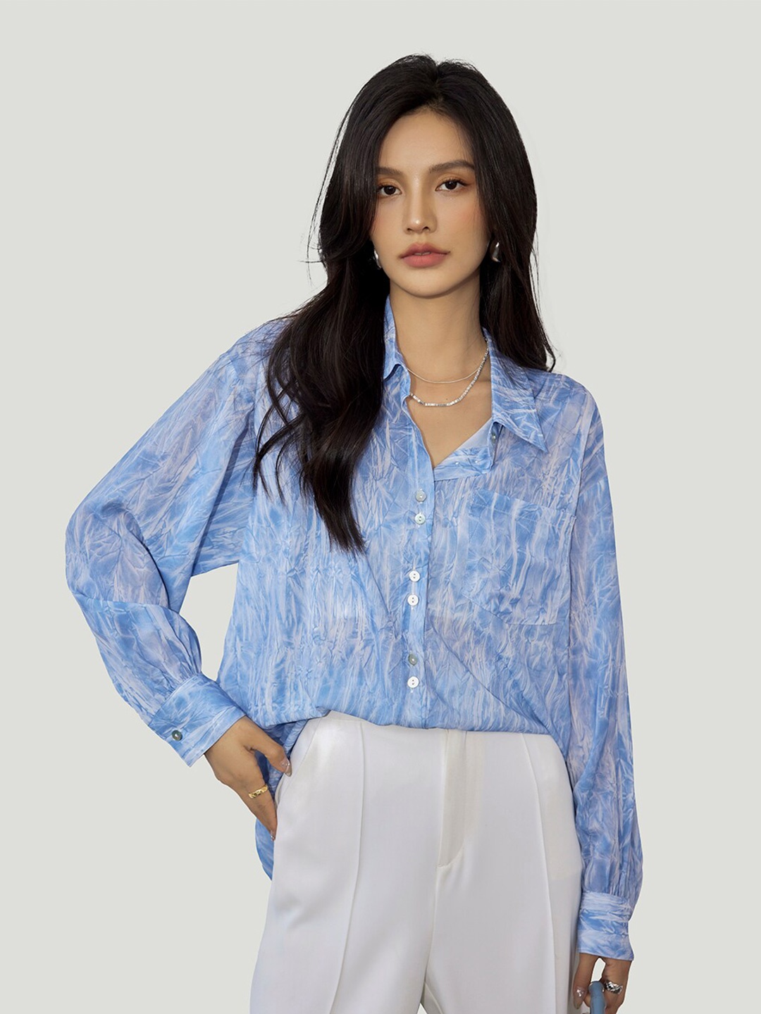 

JC Collection Abstract Printed Casual Shirt, Blue