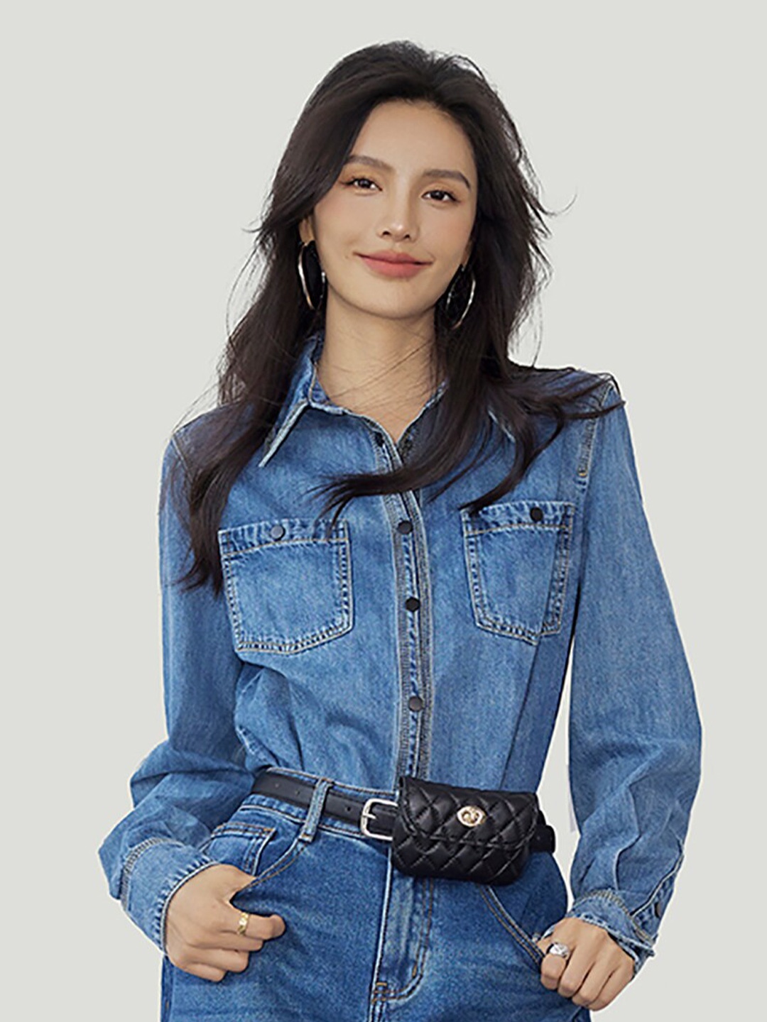 

JC Collection Spread Collar Casual Shirt, Blue