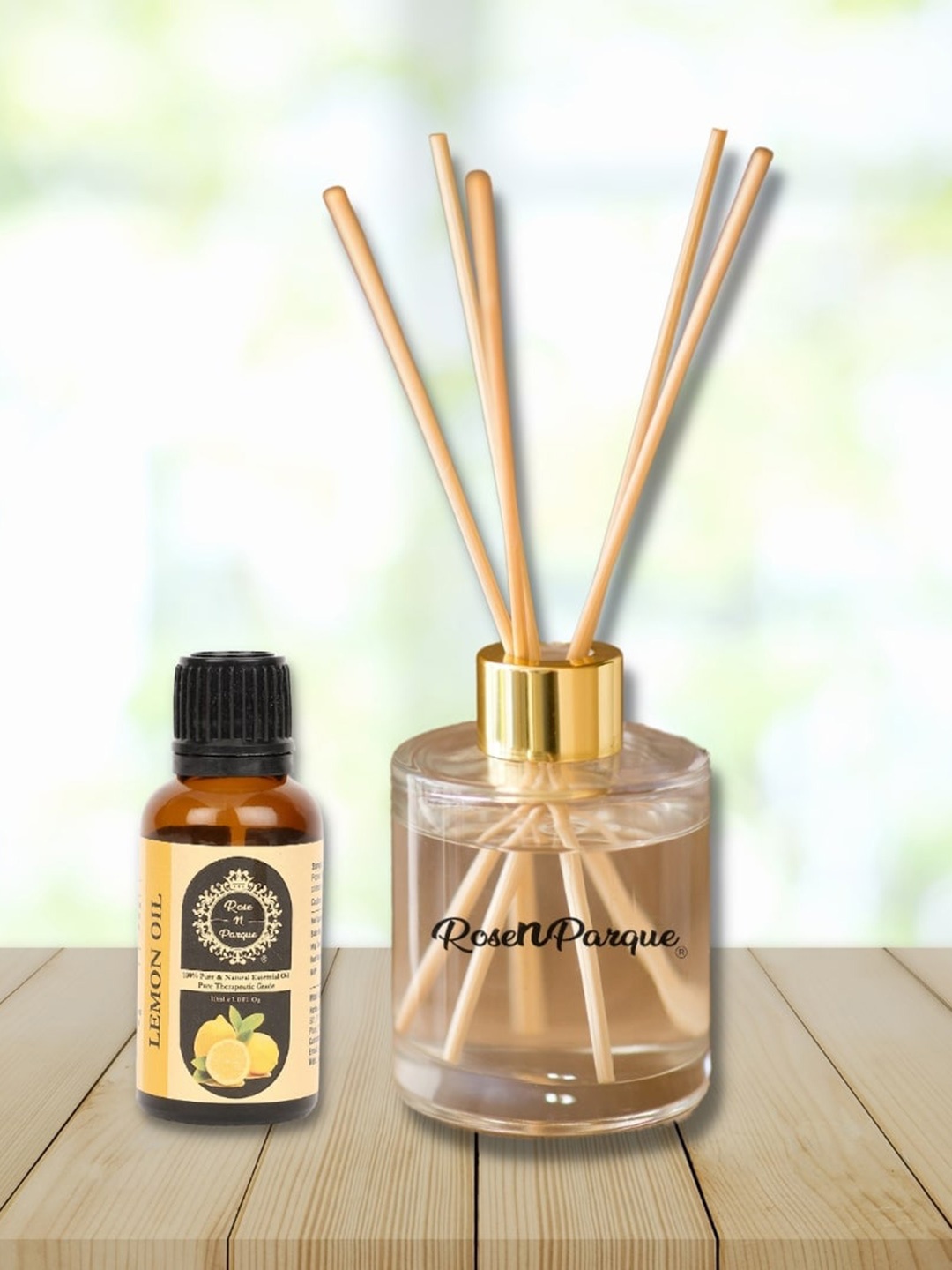 

ROSENPARQUE Natural Orange Essential Oil Diffuser with 4 Reeds, Transparent