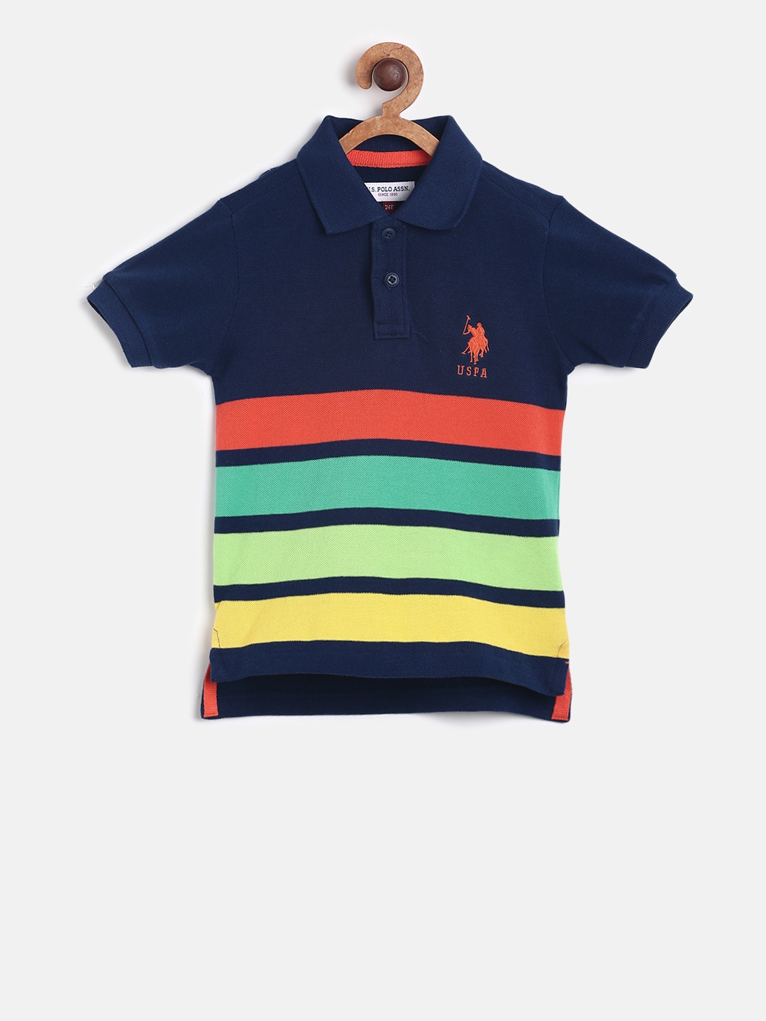 

U.S. Polo Assn. Kids Boys Multicoloured Solid Polo Collar T-shirt, Multi