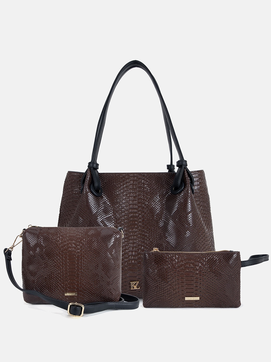 

Kazo Textured PU Oversized Structured Shoulder Bag, Brown