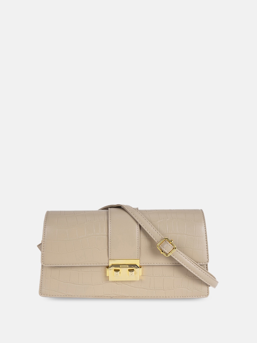 

Kazo Textured PU Swagger Sling Bag, Beige