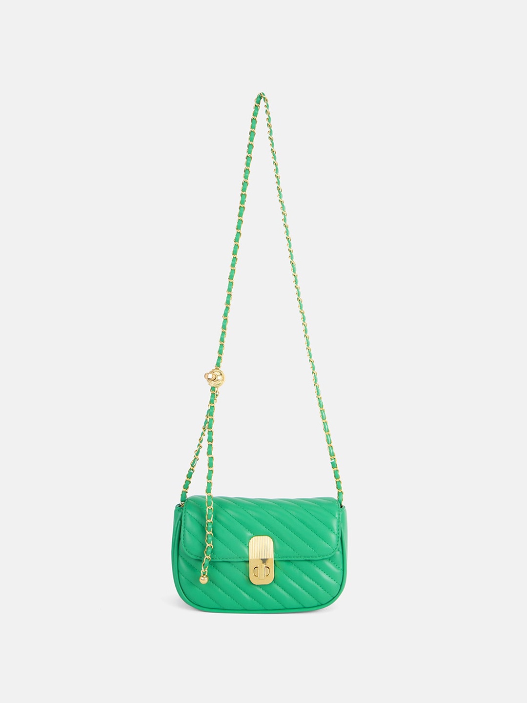 

Kazo Structured Sling Bag with Quilted, Green