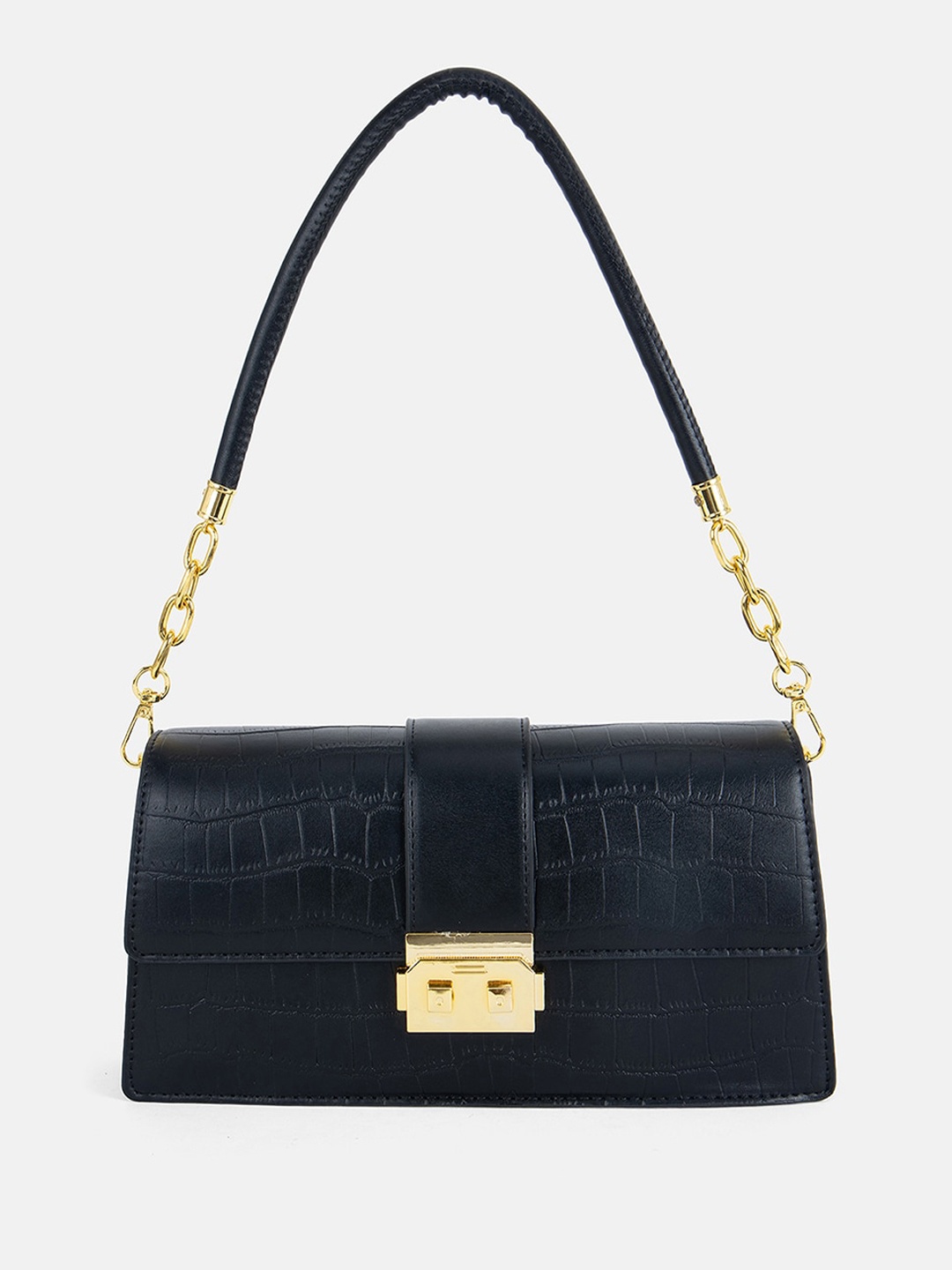 

Kazo Textured Structured Shoulder Bag, Black
