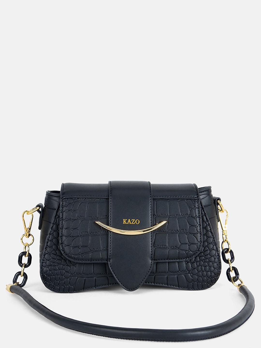 

Kazo Textured Structured Sling Bag, Black