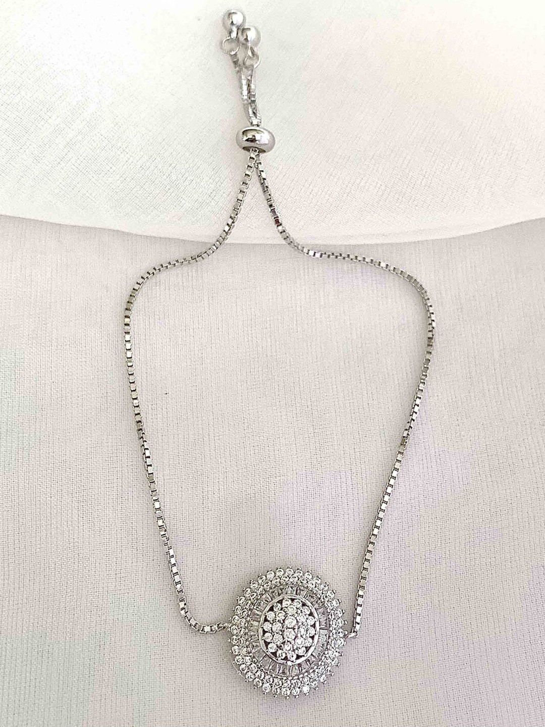 

Unniyarcha Women Sterling Silver Silver-Plated Wraparound Bracelet