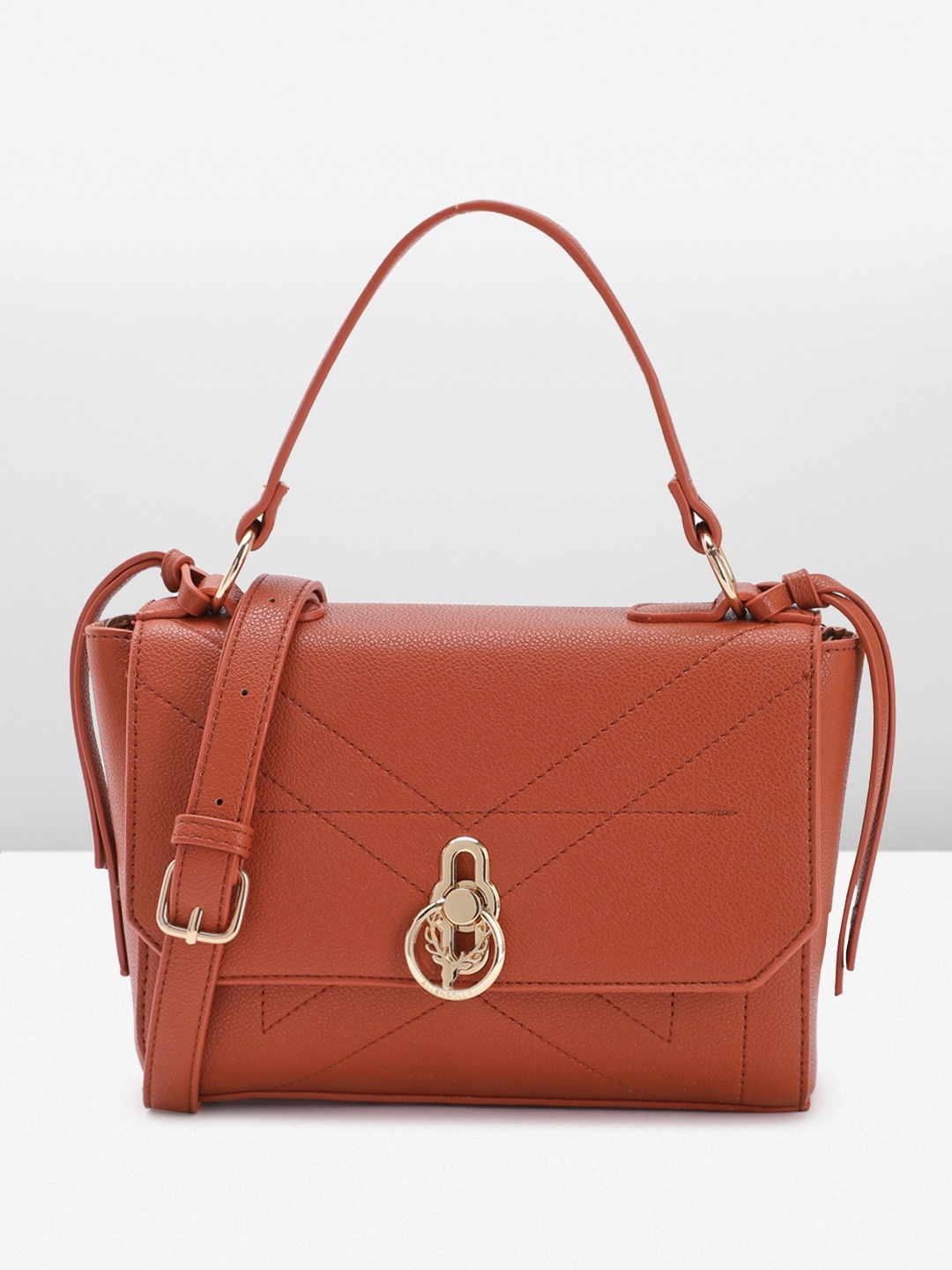 

Allen Solly Women Solid Satchel, Rust