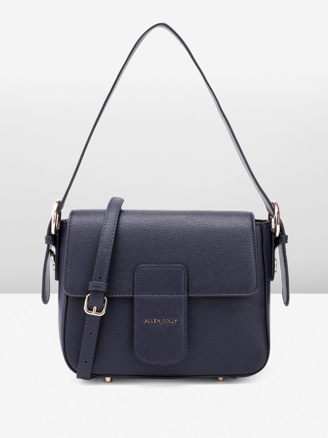 

Allen Solly Abstract Textured Structured Handheld Bag, Navy blue