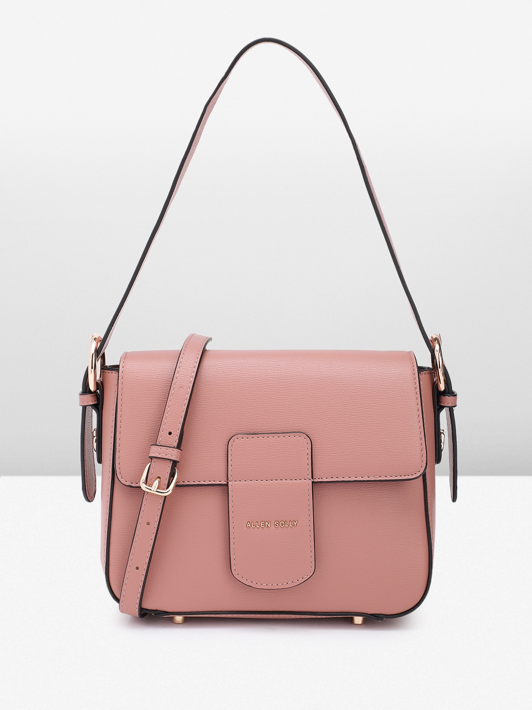 

Allen Solly Solid Structured Handheld Bag, Nude