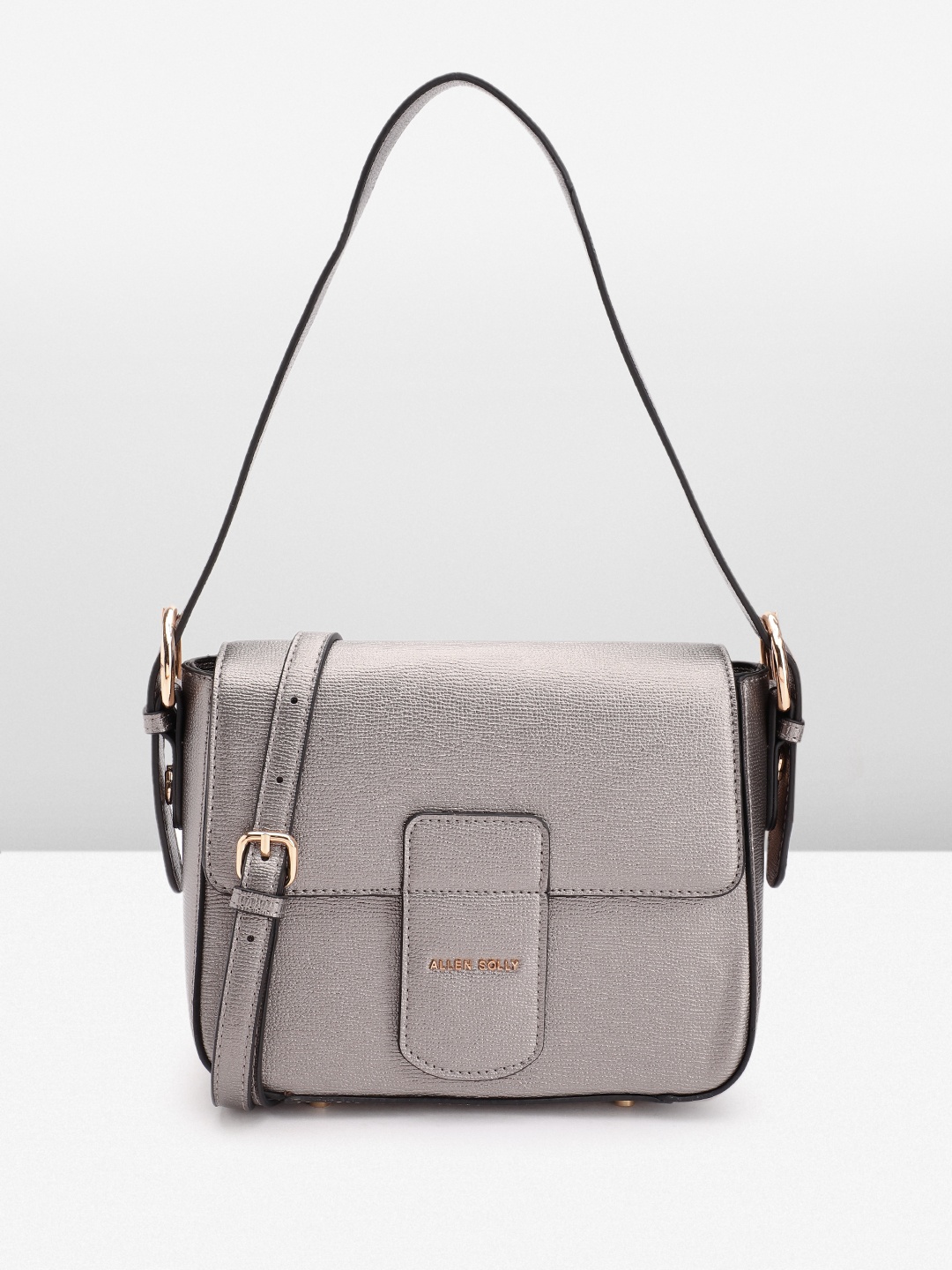 

Allen Solly Textured Structured Satchel Bag, Metallic