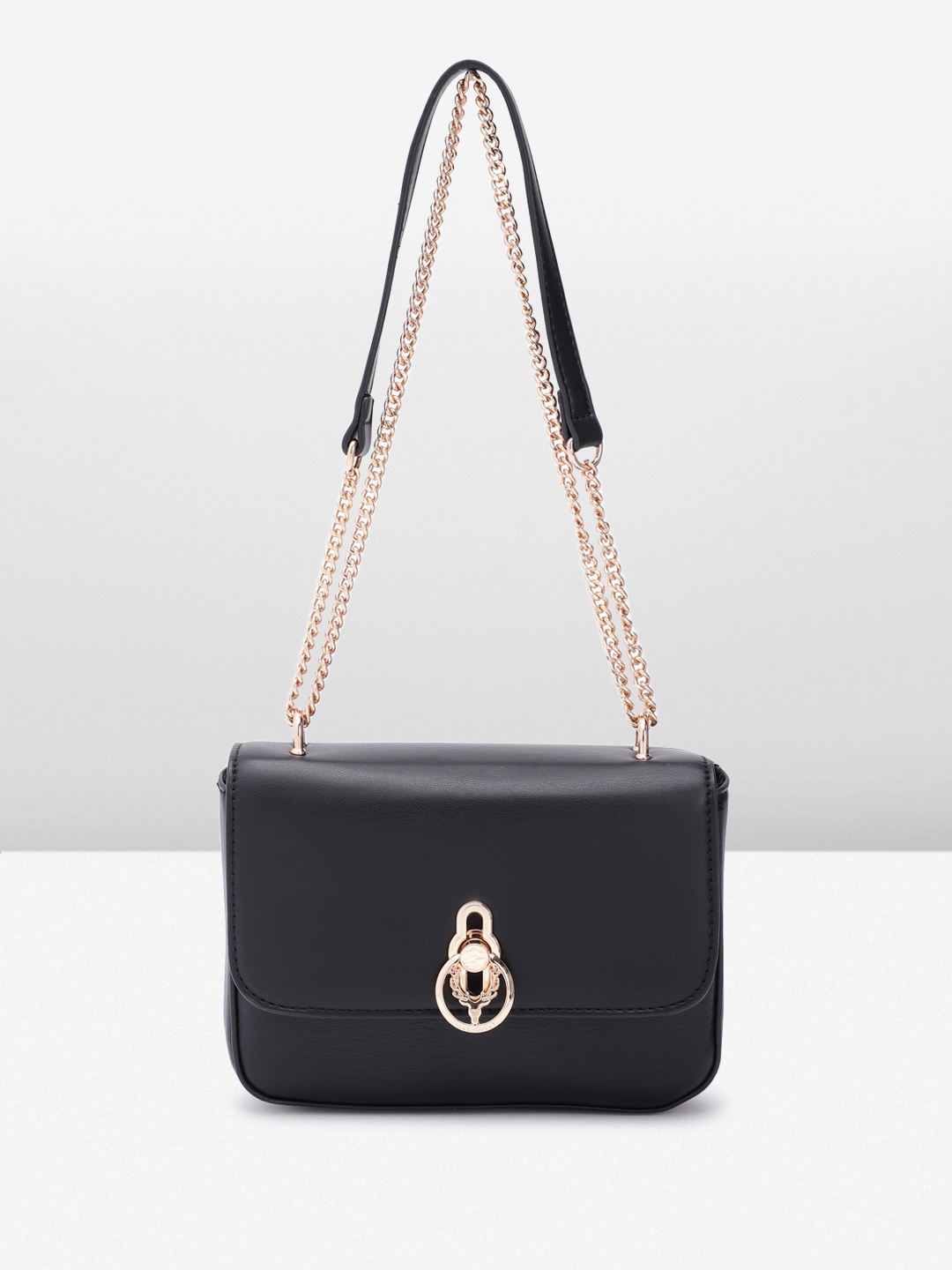 

Allen Solly Solid Structured Shoulder Bag, Black