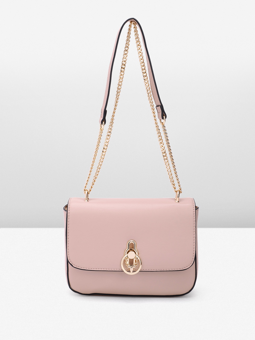 

Allen Solly Solid Structured Shoulder Bag, Nude