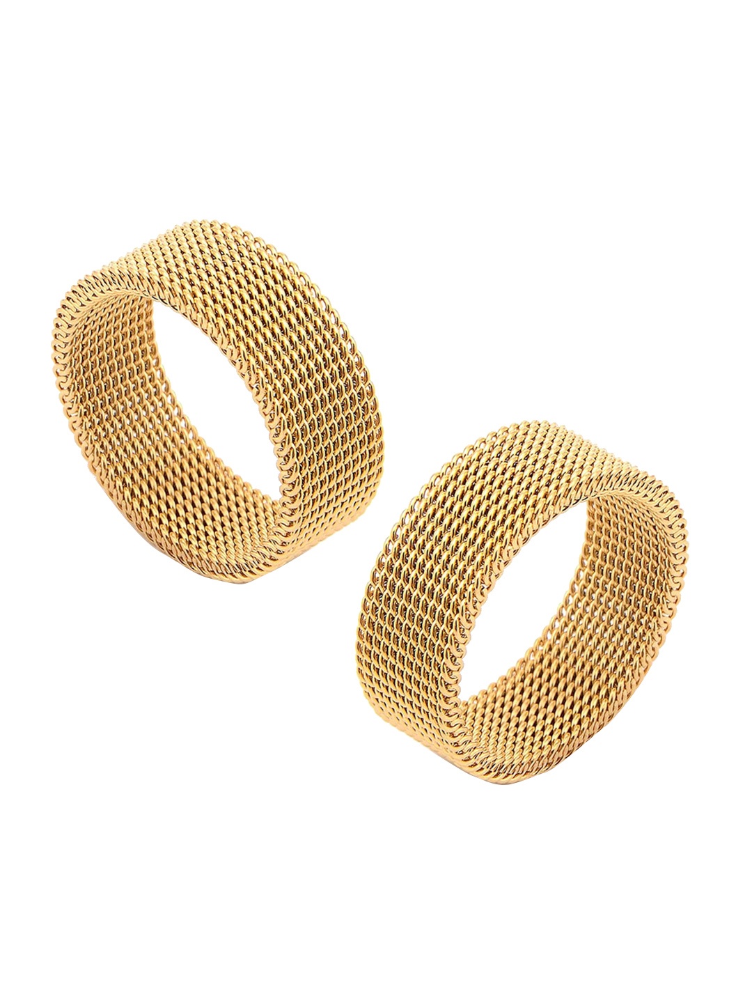 

MEENAZ Men Set Of 2 Gold Plated Stainless Steel Finger Ring
