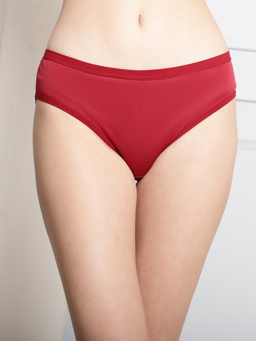 

PrettyCat Mid Rise Bikini Briefs, Maroon
