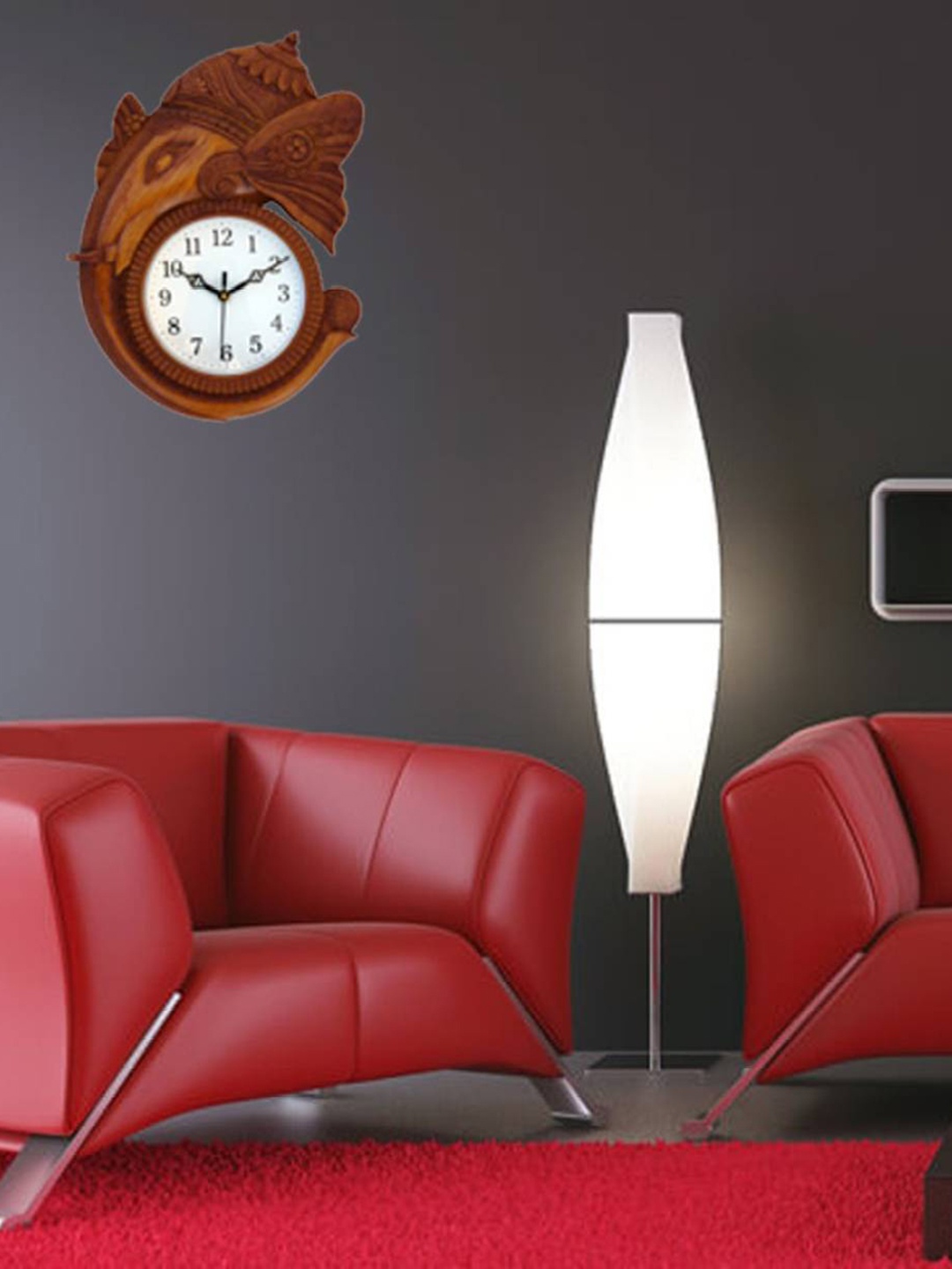 

Grabbasket Brown & White Textured Abstract Shaped Contemporary Wall Clock