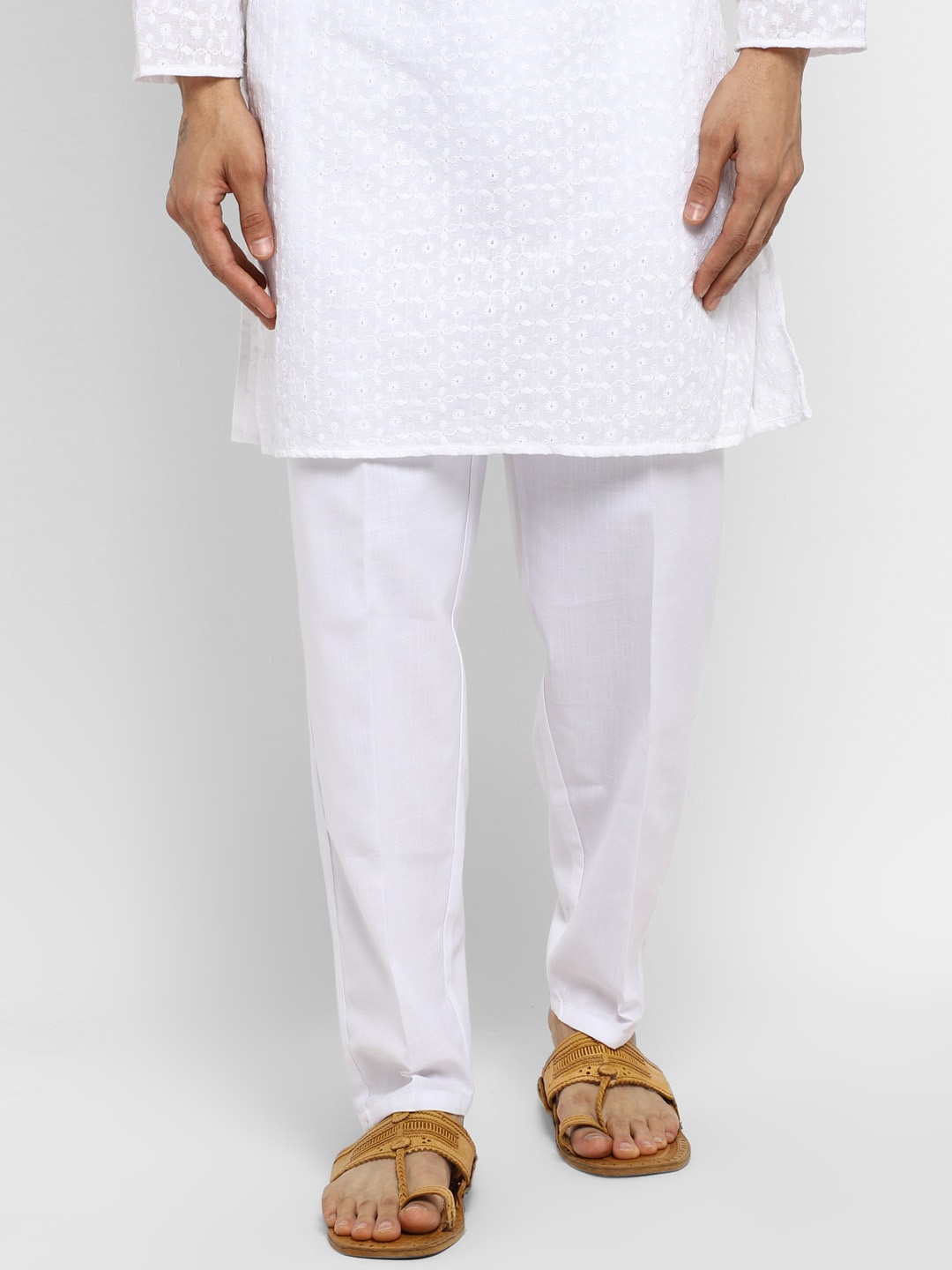 

ROYAL KURTA Men Mid Rise Cotton Pyjama, White