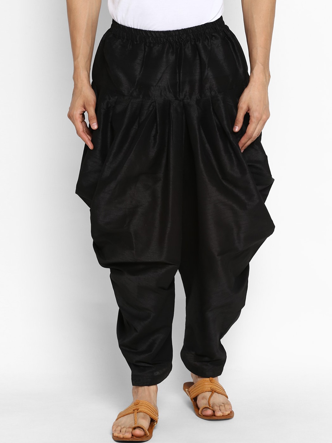 

ROYAL KURTA Men Mid-Rise Loose-Fit Salwar, Black