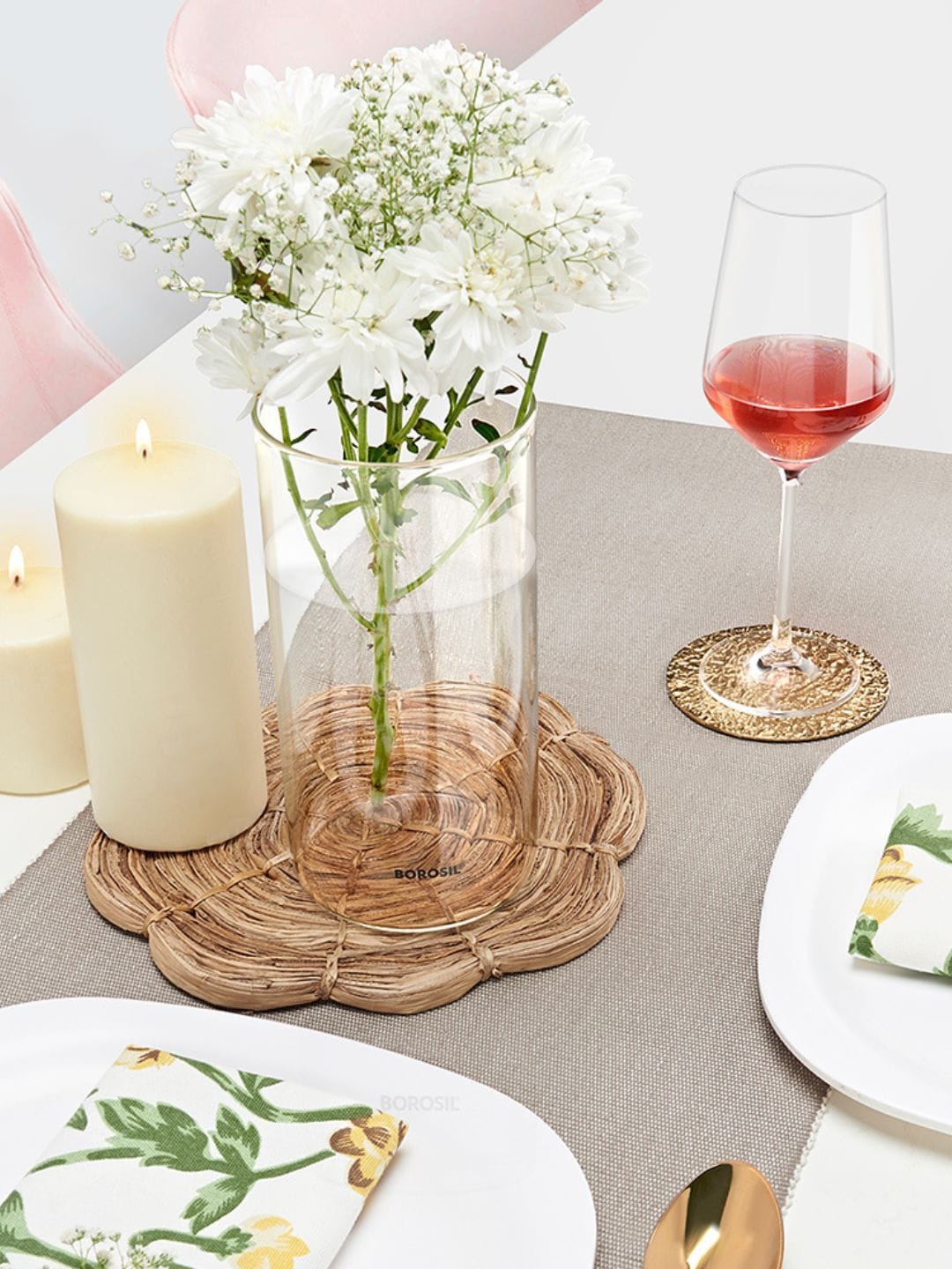 

BOROSIL Transparent Vision Borosilicate Glass Vase
