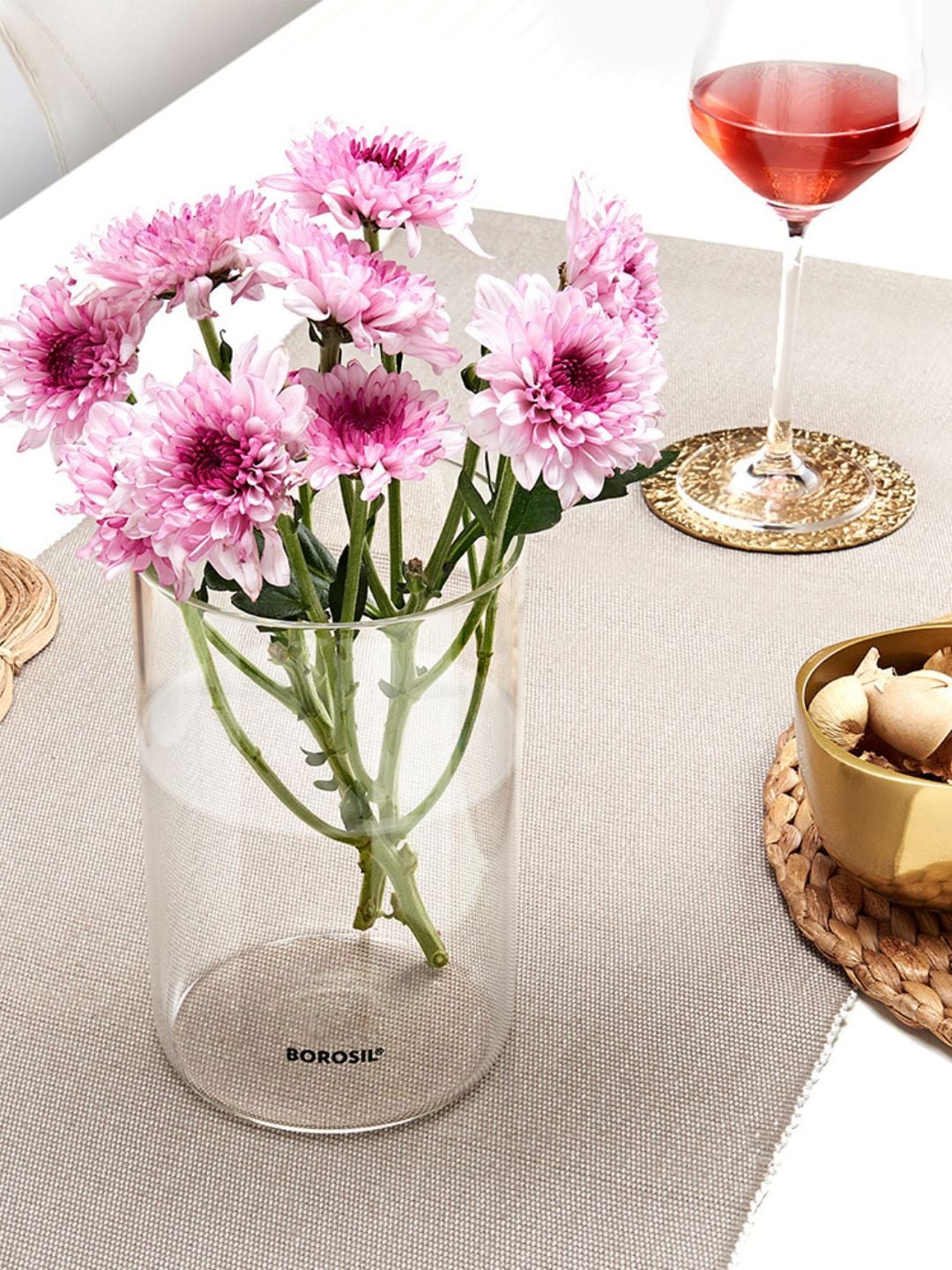 

BOROSIL Vision Transparent Borosilicate Glass Vase