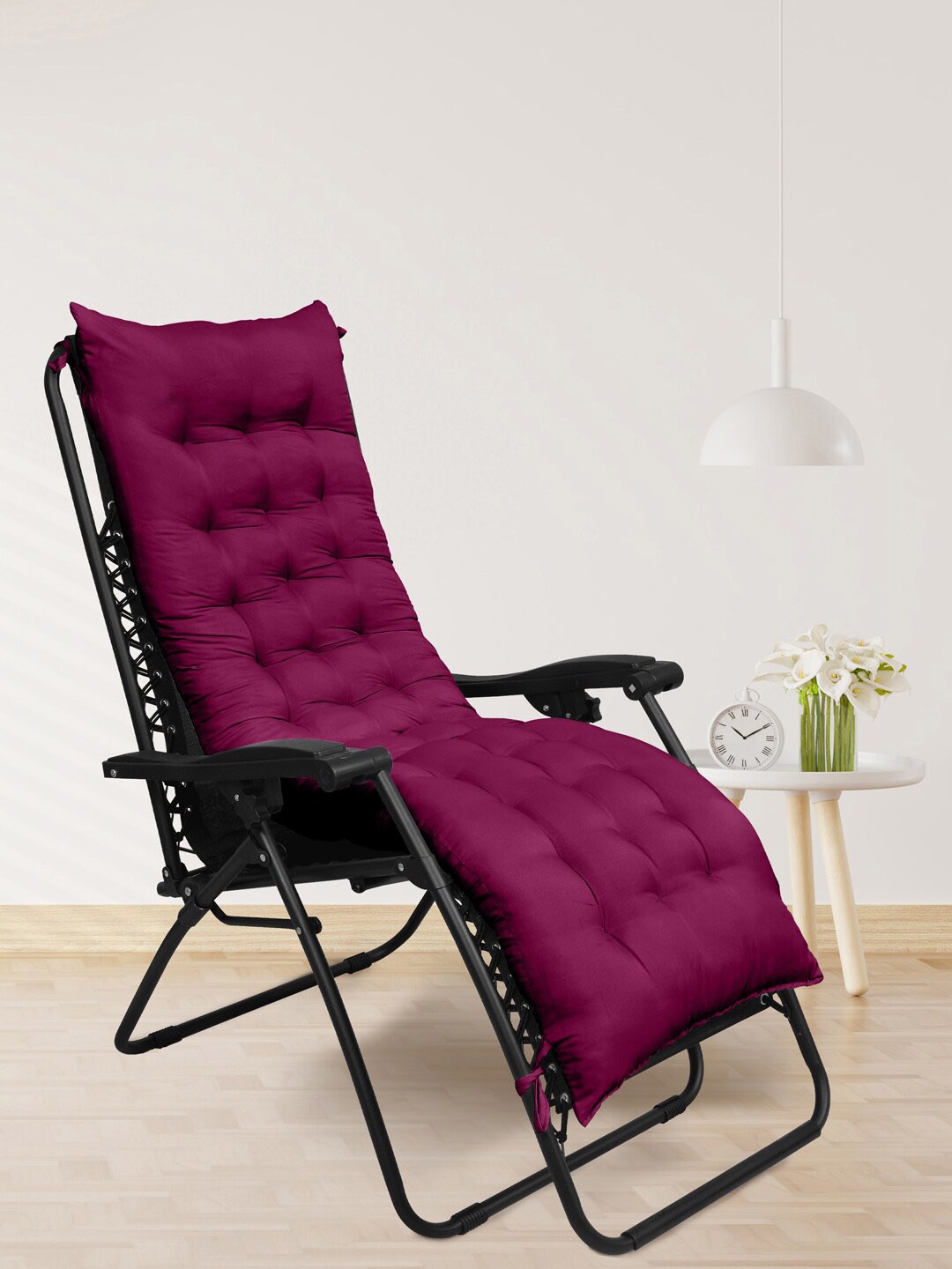 

RAASO Magenta Pink Cotton Long Chair Pad Cushion