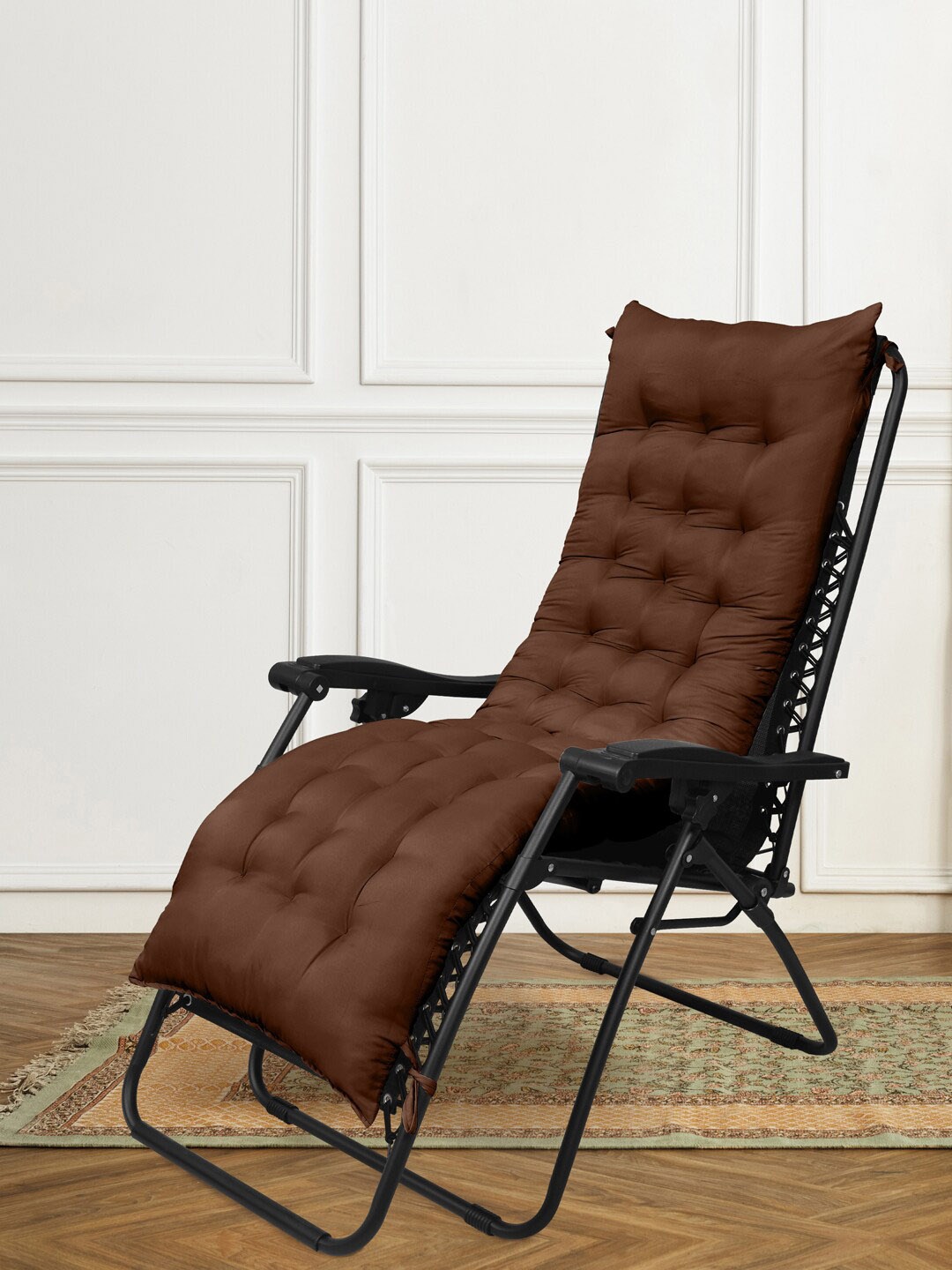 

RAASO Brown Cotton Long Chair Pad Cushion