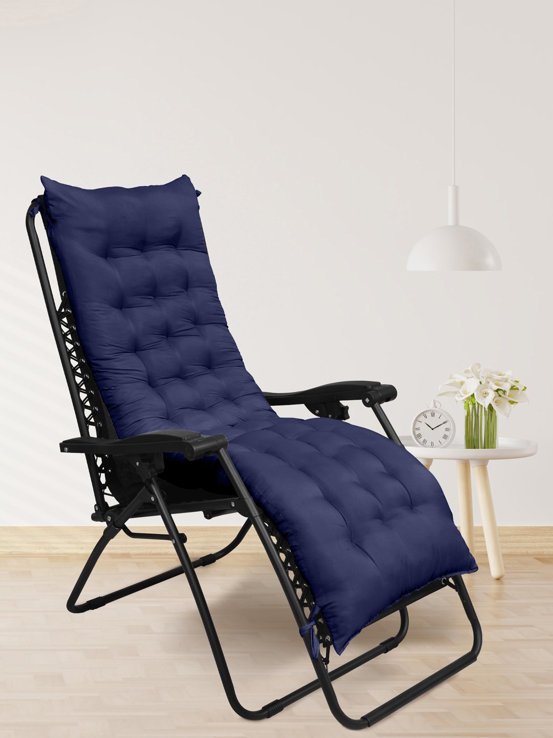 

RAASO Navy Blue Cotton Long Chair Pad Cushion