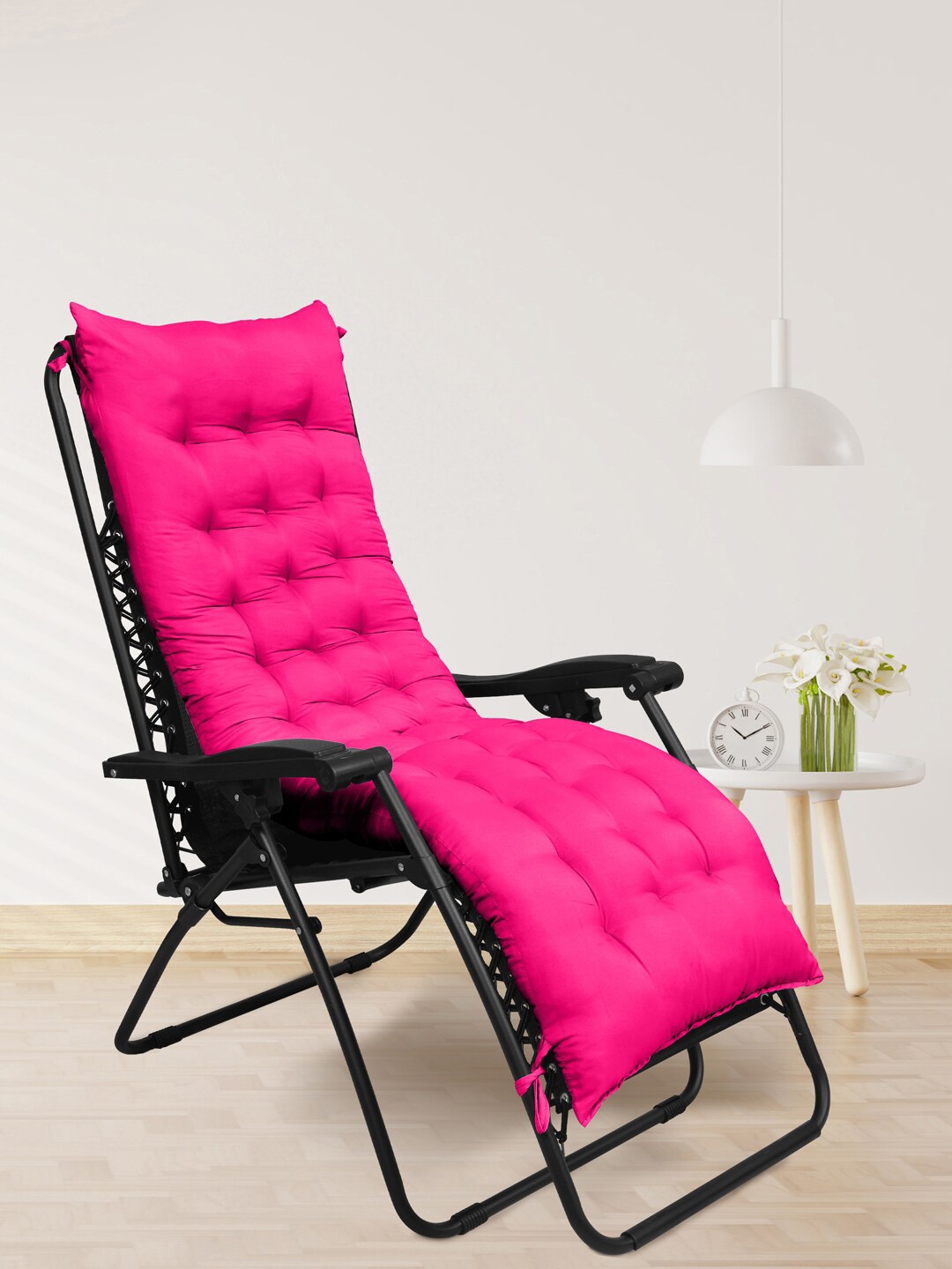 

RAASO Pink Cotton Long Chair Pad Cushion