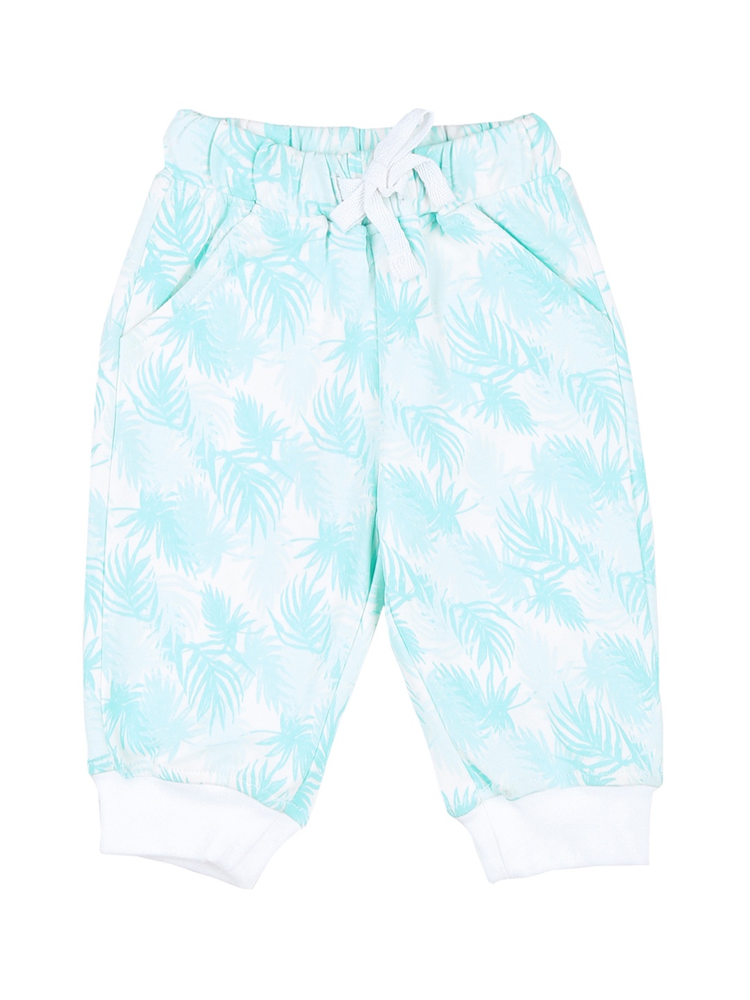 

Gini and Jony Girls White & Blue Regular Fit Printed Formal Trousers