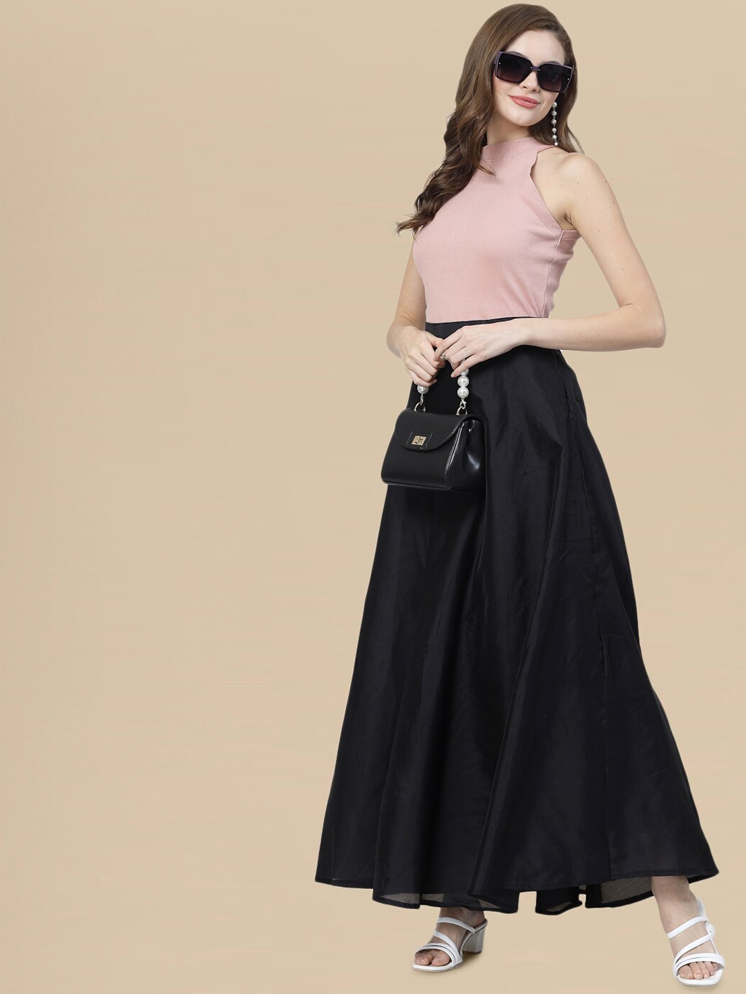 

DressBerry Panelled Maxi Length Flared Skirts, Lavender