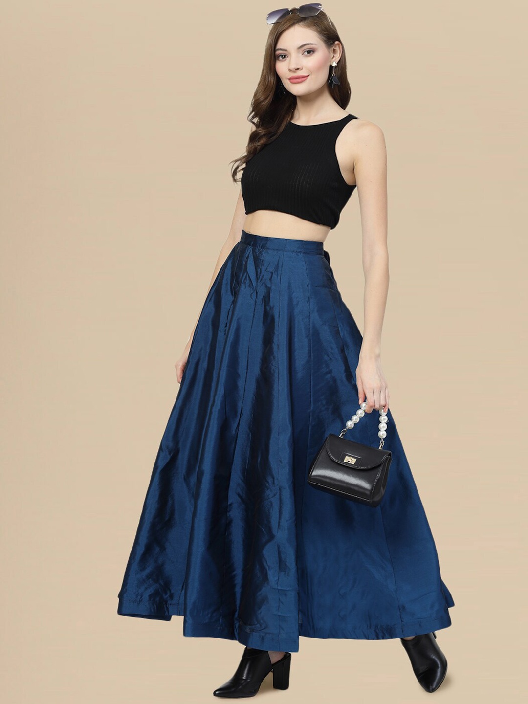 

DressBerry Midi Length Flared Skirt, Teal