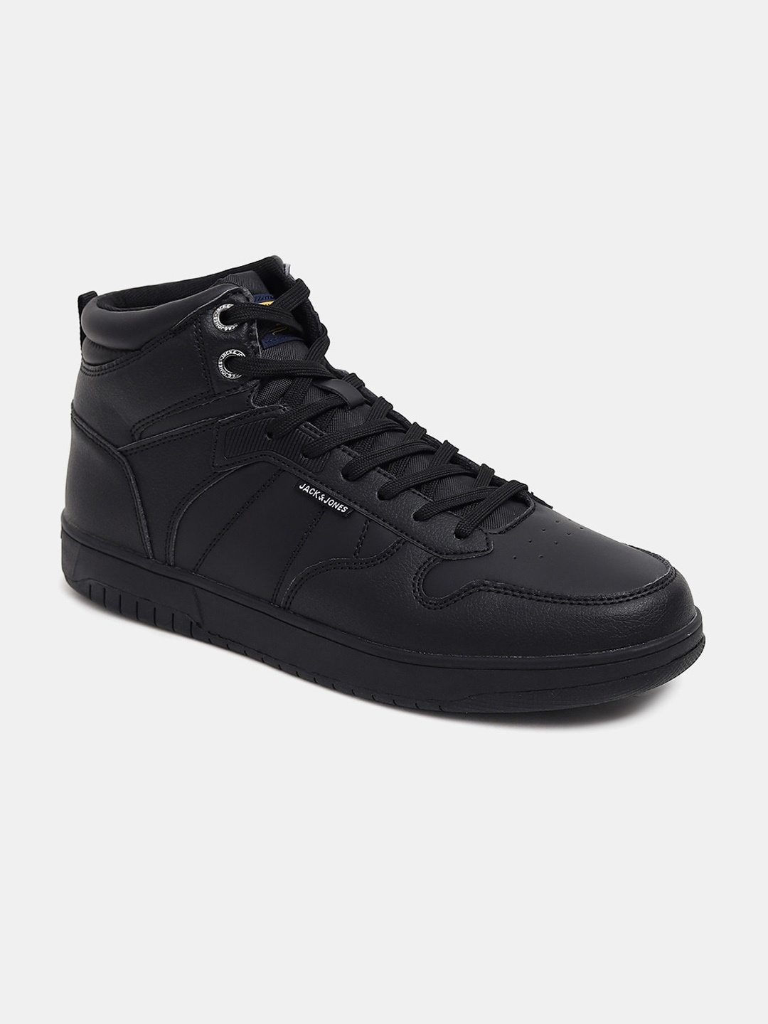 

Jack & Jones Men Mid Top Perforations Comfort Insole Basics Sneakers, Black