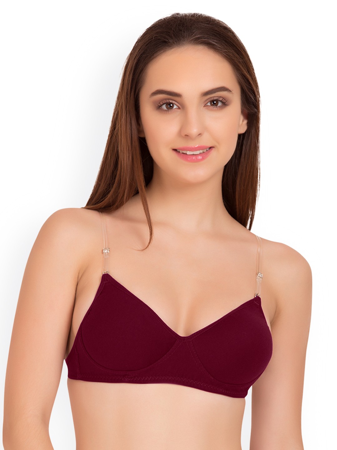 

Tweens Burgundy Solid Non-Wired Lightly Padded T-shirt Bra TW-91315MG